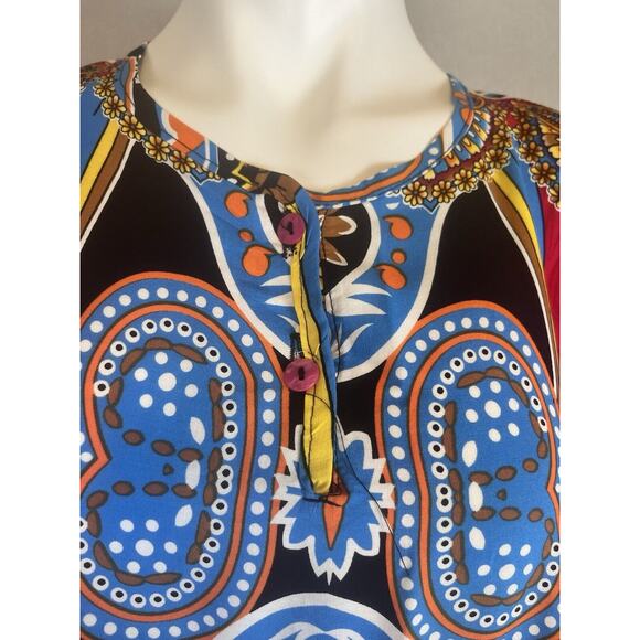 Kraton Mas Hadiputra Gemilang Batik Kaftan Modest No Side Slit House Dress Mumu - Picture 3 of 9